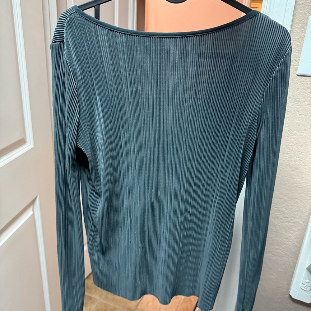 Calvin Klein Gray Ribbed Blouse
